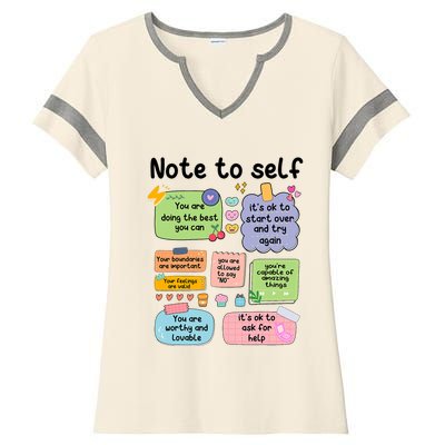 Counselor Note To Self Mental Health School Psychologist Ladies Halftime Notch Neck Tee