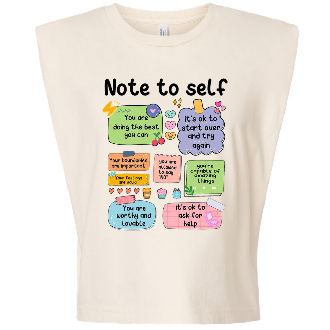 Counselor Note To Self Mental Health School Psychologist Garment-Dyed Women's Muscle Tee