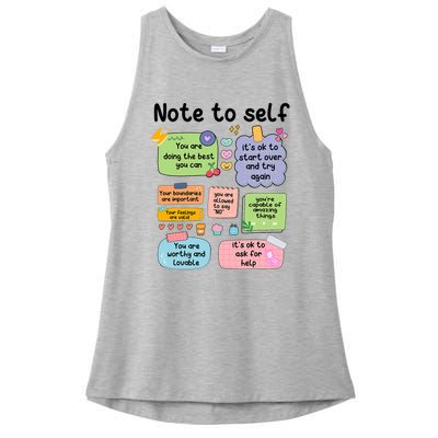 Counselor Note To Self Mental Health School Psychologist Ladies PosiCharge Tri-Blend Wicking Tank