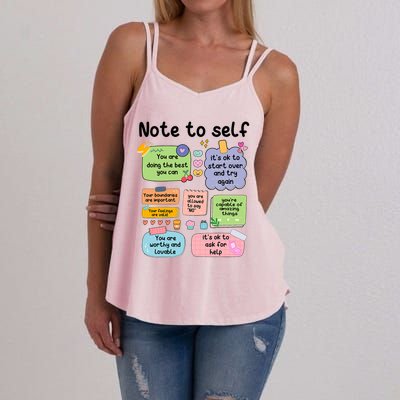 Counselor Note To Self Mental Health School Psychologist Women's Strappy Tank