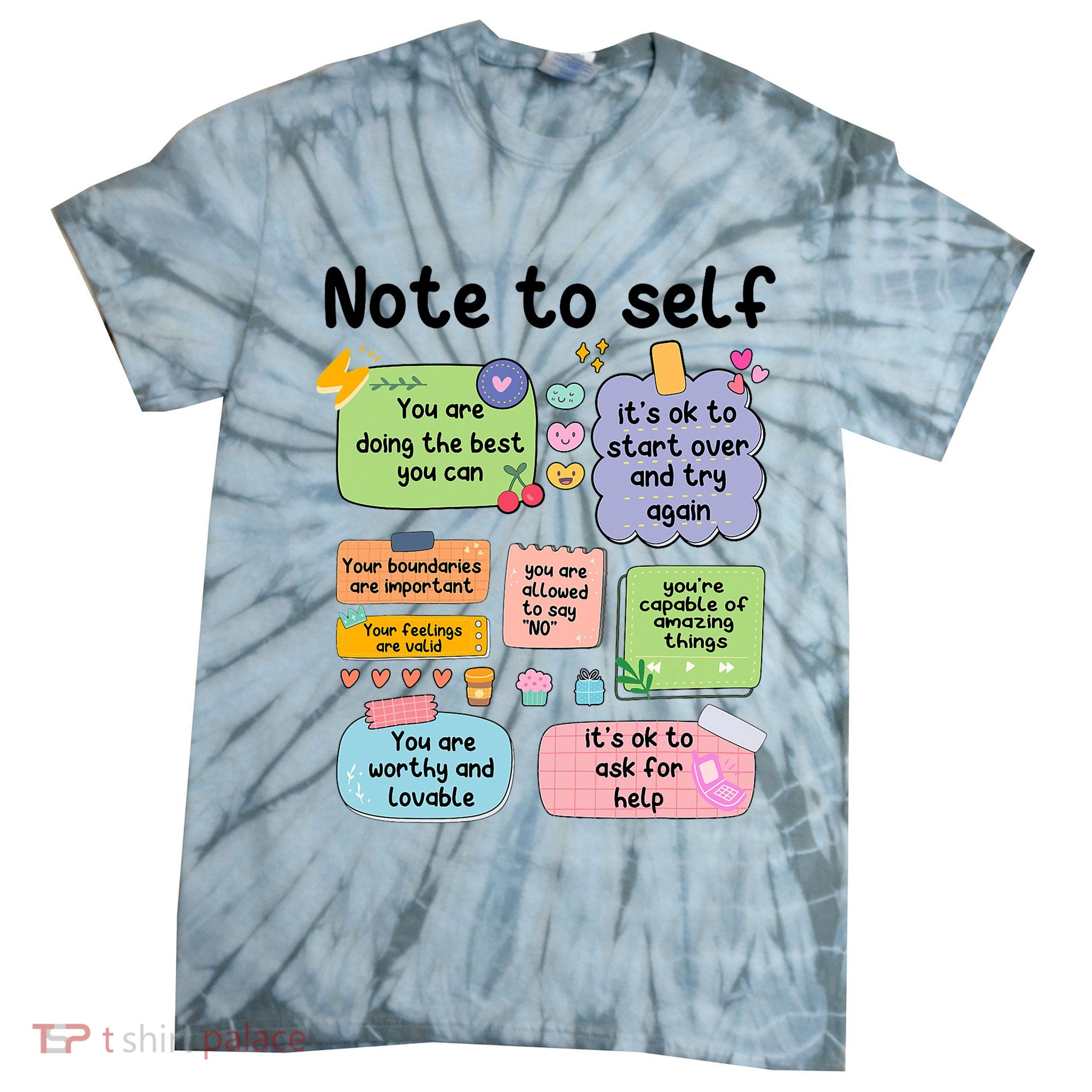Counselor Note To Self Mental Health School Psychologist Tie-Dye T-Shirt