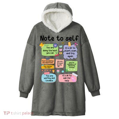 Counselor Note To Self Mental Health School Psychologist Hooded Wearable Blanket