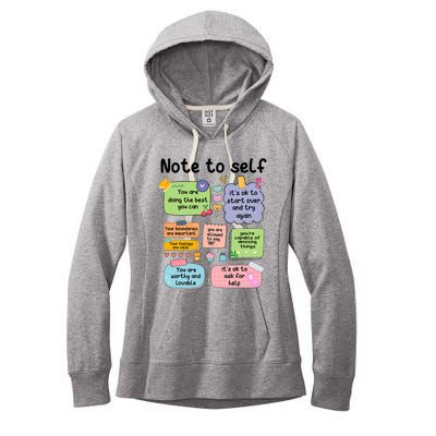 Counselor Note To Self Mental Health School Psychologist Women's Fleece Hoodie