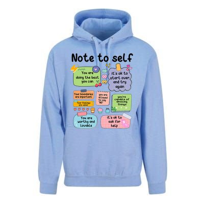 Counselor Note To Self Mental Health School Psychologist Unisex Surf Hoodie