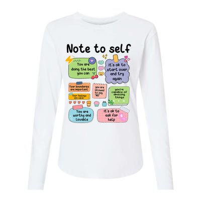 Counselor Note To Self Mental Health School Psychologist Womens Cotton Relaxed Long Sleeve T-Shirt