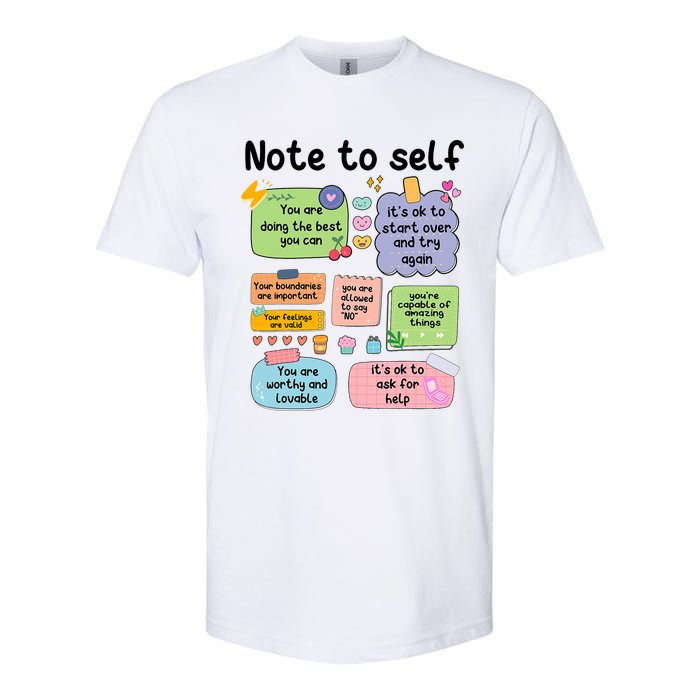 Counselor Note To Self Mental Health School Psychologist Softstyle CVC T-Shirt