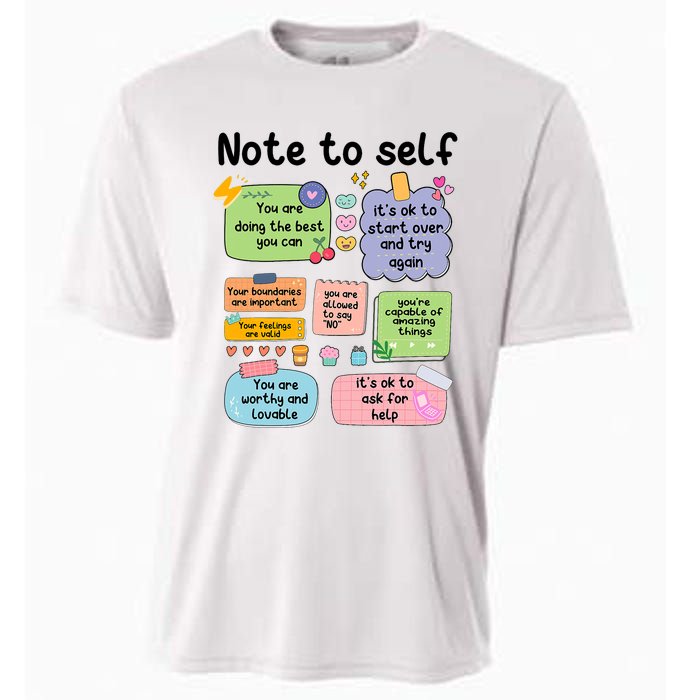 Counselor Note To Self Mental Health School Psychologist Cooling Performance Crew T-Shirt