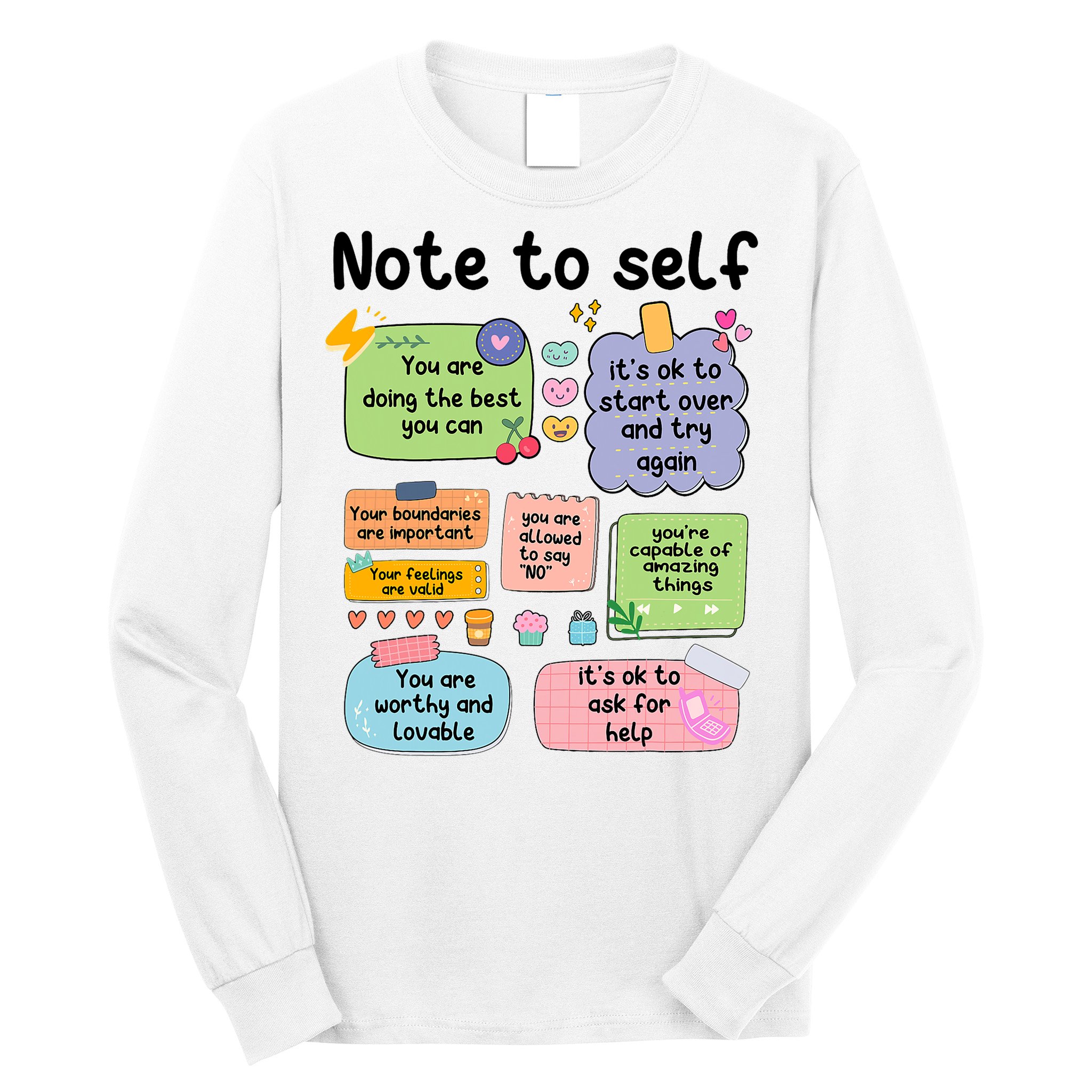 Counselor Note To Self Mental Health School Psychologist Long Sleeve Shirt