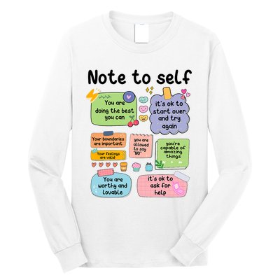 Counselor Note To Self Mental Health School Psychologist Long Sleeve Shirt