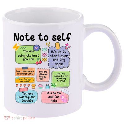Counselor Note To Self Mental Health School Psychologist 11oz C Handle Ceramic Mug