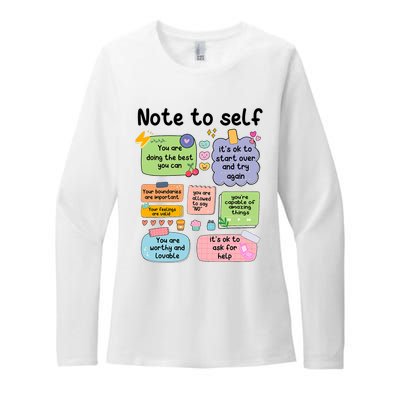 Counselor Note To Self Mental Health School Psychologist Womens CVC Long Sleeve Shirt