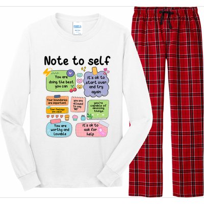 Counselor Note To Self Mental Health School Psychologist Long Sleeve Pajama Set