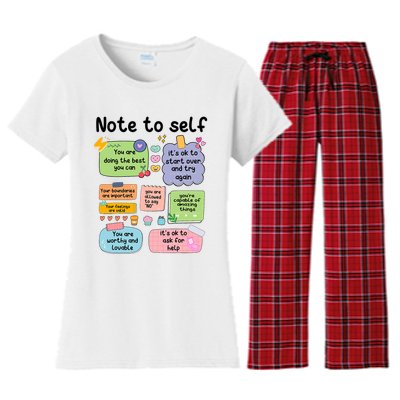 Counselor Note To Self Mental Health School Psychologist Women's Flannel Pajama Set