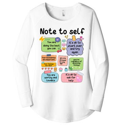 Counselor Note To Self Mental Health School Psychologist Women's Perfect Tri Tunic Long Sleeve Shirt