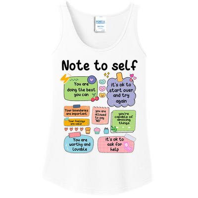 Counselor Note To Self Mental Health School Psychologist Ladies Essential Tank