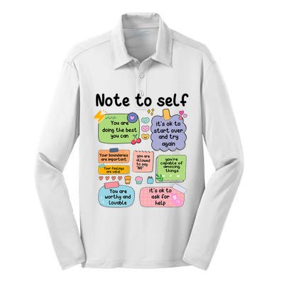 Counselor Note To Self Mental Health School Psychologist Silk Touch Performance Long Sleeve Polo