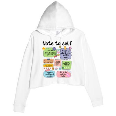 Counselor Note To Self Mental Health School Psychologist Crop Fleece Hoodie