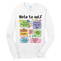 Counselor Note To Self Mental Health School Psychologist Tall Long Sleeve T-Shirt