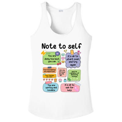 Counselor Note To Self Mental Health School Psychologist Ladies PosiCharge Competitor Racerback Tank