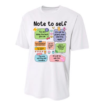 Counselor Note To Self Mental Health School Psychologist Performance Sprint T-Shirt