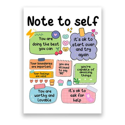 Counselor Note To Self Mental Health School Psychologist Poster