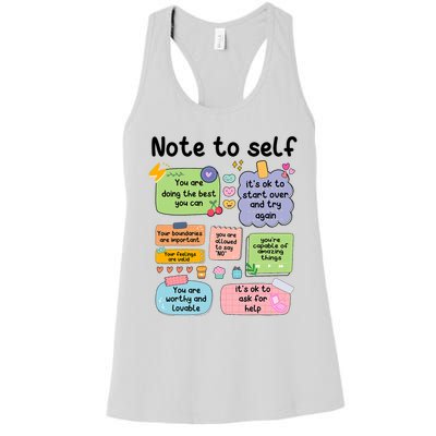 Counselor Note To Self Mental Health School Psychologist Women's Racerback Tank