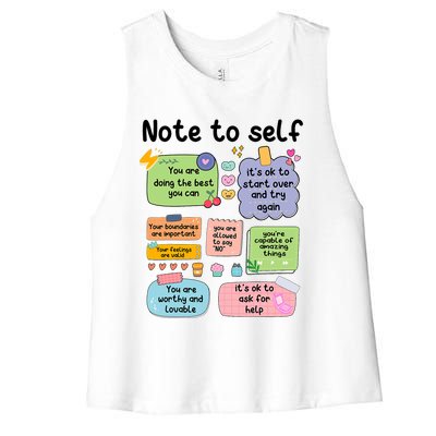 Counselor Note To Self Mental Health School Psychologist Women's Racerback Cropped Tank