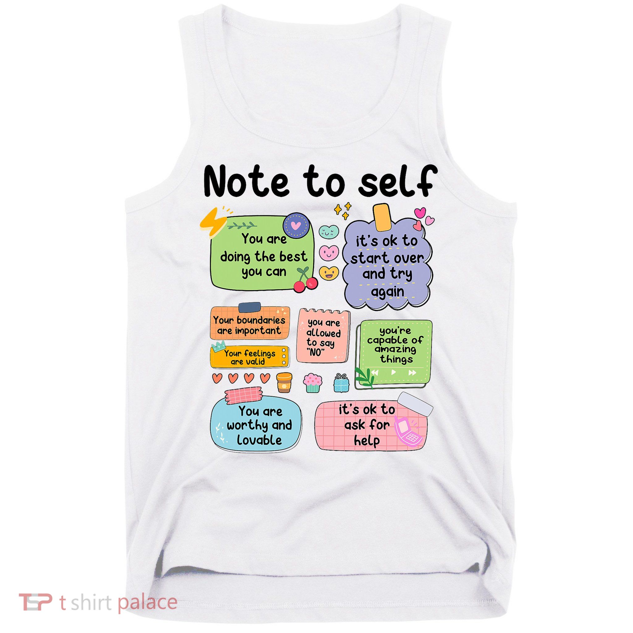Counselor Note To Self Mental Health School Psychologist Tank Top