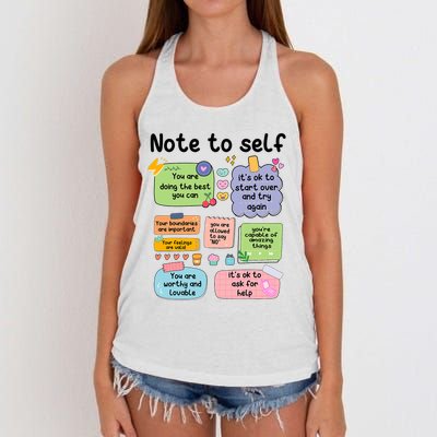 Counselor Note To Self Mental Health School Psychologist Women's Knotted Racerback Tank