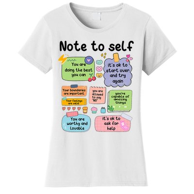 Counselor Note To Self Mental Health School Psychologist Women's T-Shirt