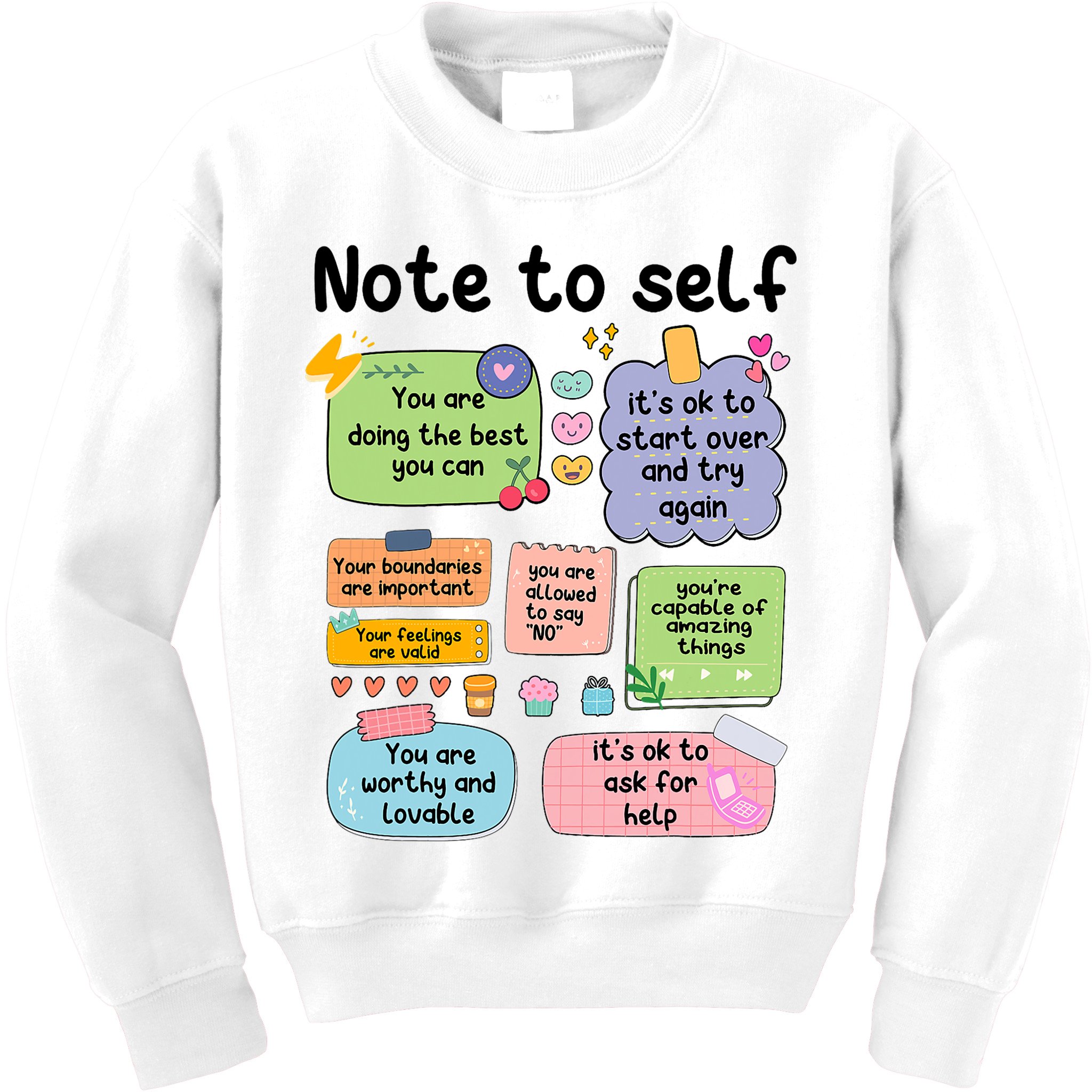 Counselor Note To Self Mental Health School Psychologist Kids Sweatshirt