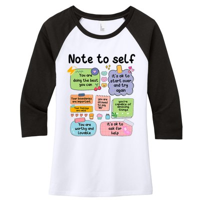 Counselor Note To Self Mental Health School Psychologist Women's Tri-Blend 3/4-Sleeve Raglan Shirt