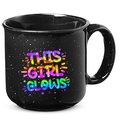 Cute Neon This Girl Glows 15oz Campfire Ceramic Mug