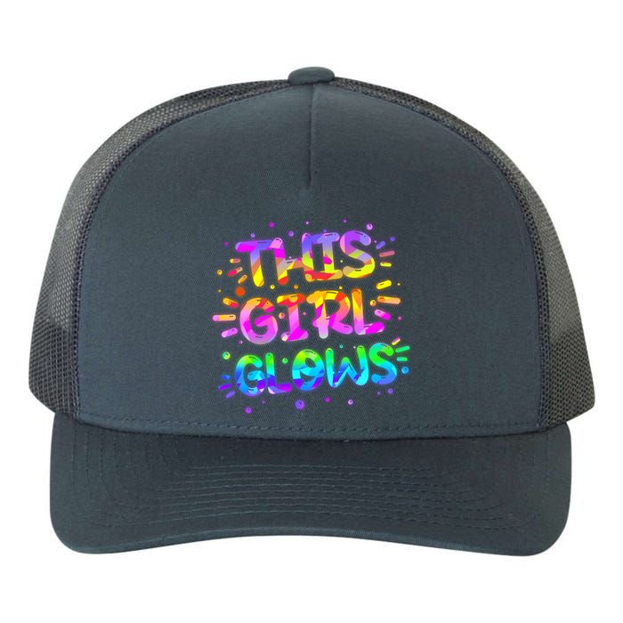 Cute Neon This Girl Glows Yupoong Adult 5-Panel Trucker Hat