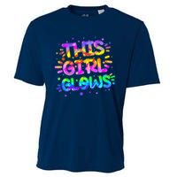 Cute Neon This Girl Glows Cooling Performance Crew T-Shirt