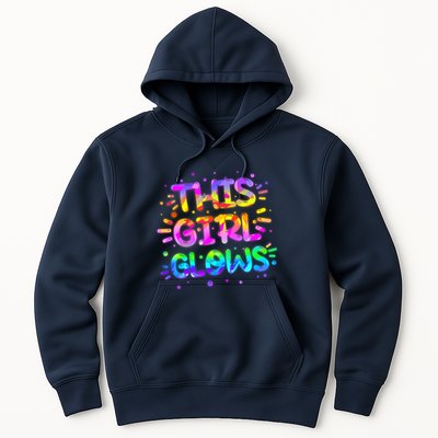 Cute Neon This Girl Glows Hoodie