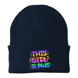 Cute Neon This Girl Glows Knit Cap Winter Beanie