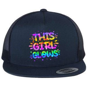 Cute Neon This Girl Glows Flat Bill Trucker Hat