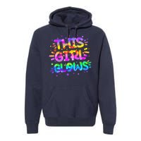 Cute Neon This Girl Glows Premium Hoodie