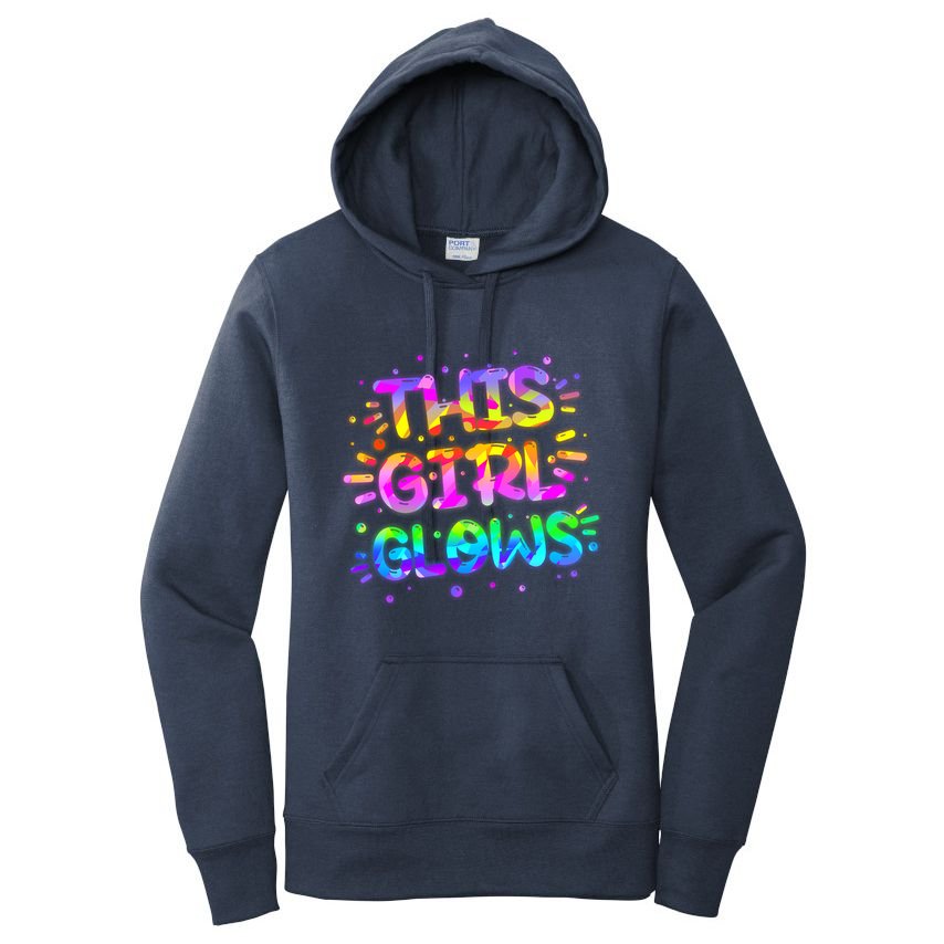 Cute Neon This Girl Glows Women's Pullover Hoodie