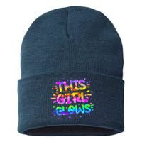 Cute Neon This Girl Glows Sustainable Knit Beanie