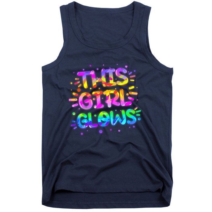 Cute Neon This Girl Glows Tank Top