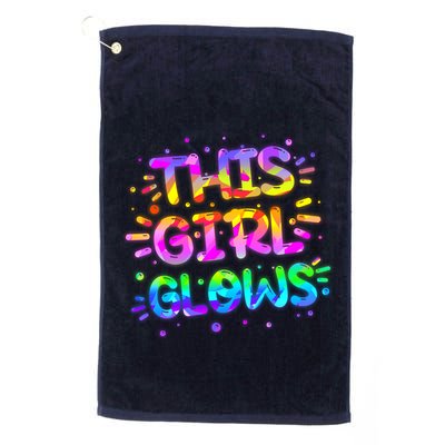 Cute Neon This Girl Glows Golf Towel