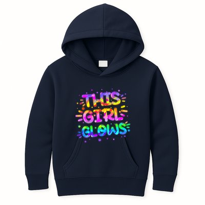 Cute Neon This Girl Glows Kids Hoodie