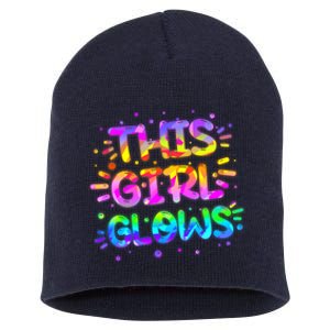 Cute Neon This Girl Glows Short Acrylic Beanie