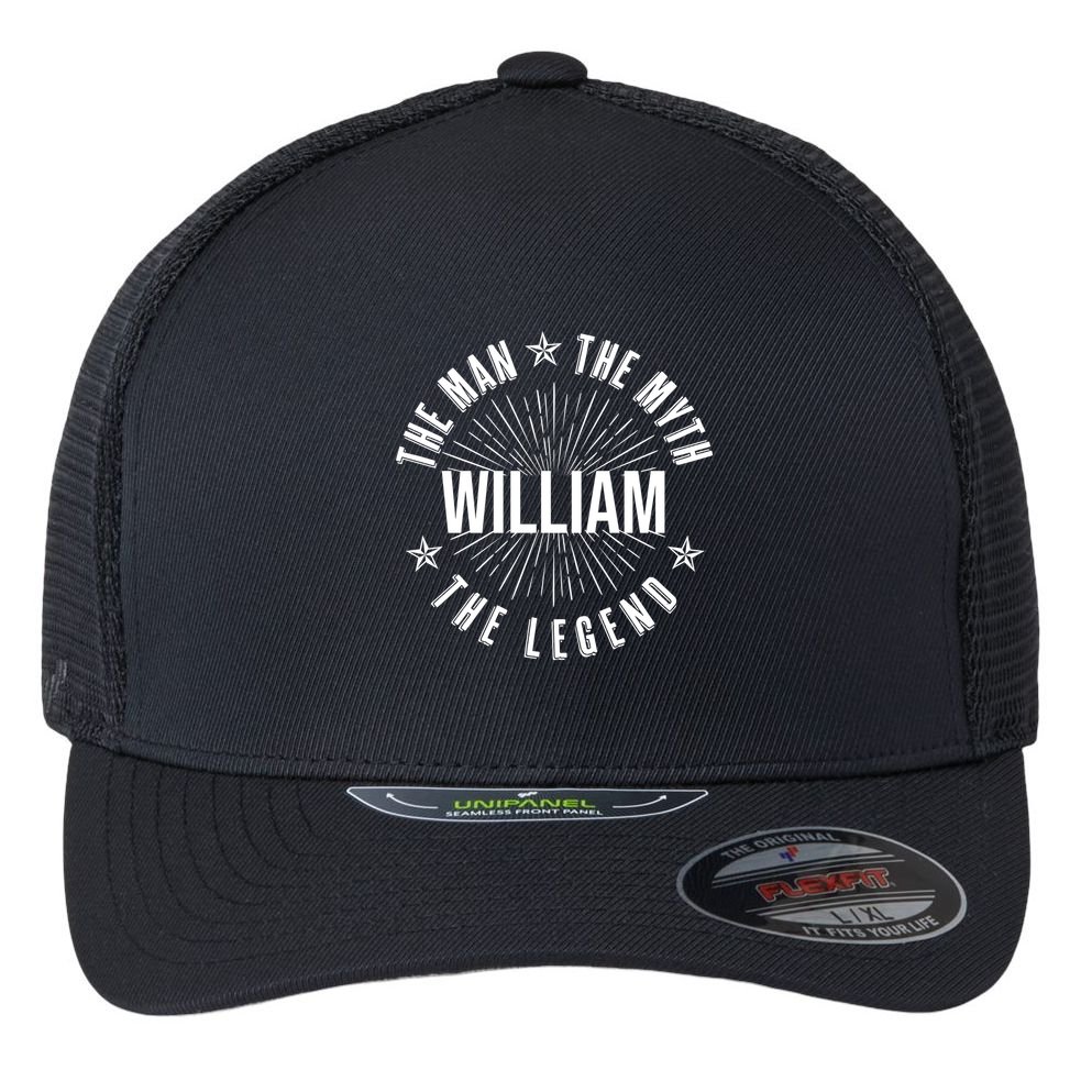 Custom Name The Man The Myth The Legend Flexfit Unipanel Trucker Cap