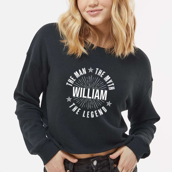 Custom Name The Man The Myth The Legend Cropped Pullover Crew