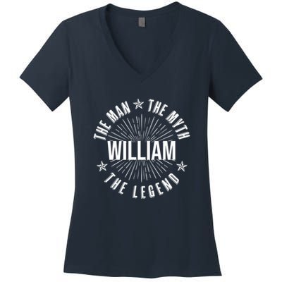 Custom Name The Man The Myth The Legend Women's V-Neck T-Shirt