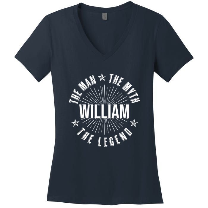 Custom Name The Man The Myth The Legend Women's V-Neck T-Shirt