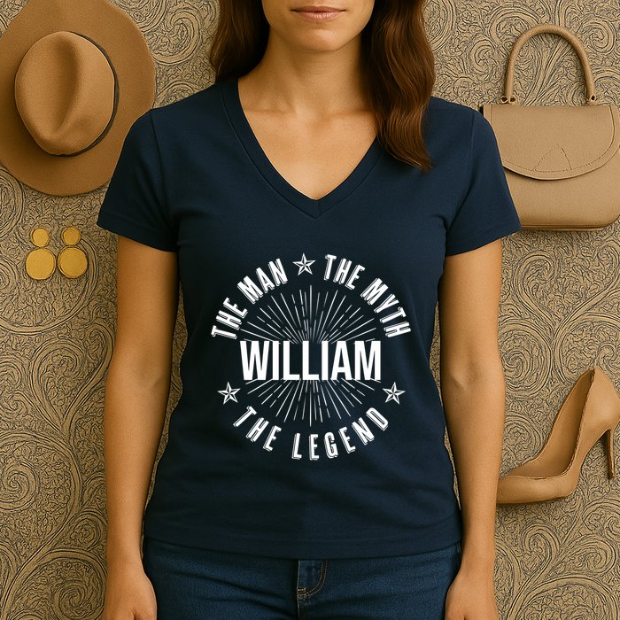 Custom Name The Man The Myth The Legend Women's V-Neck T-Shirt